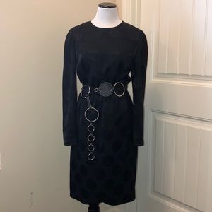 liz claiborne Vintage Polkadot Black Dress 10
